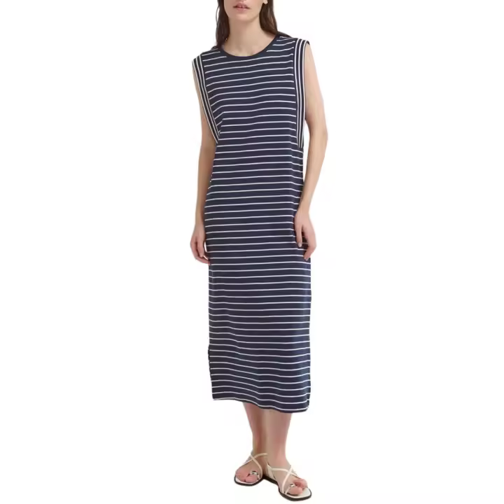 VIVERIANA O-NECK S/L MIDI DRESS Navy Blazer - 1