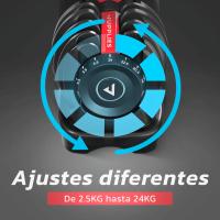 JUPPLIES Mancuerna Ajustable 24 kg 15 en 1– Pesas Regulables de 2,5 a 24 kg con Diseño Compacto Todo en Uno - details 0