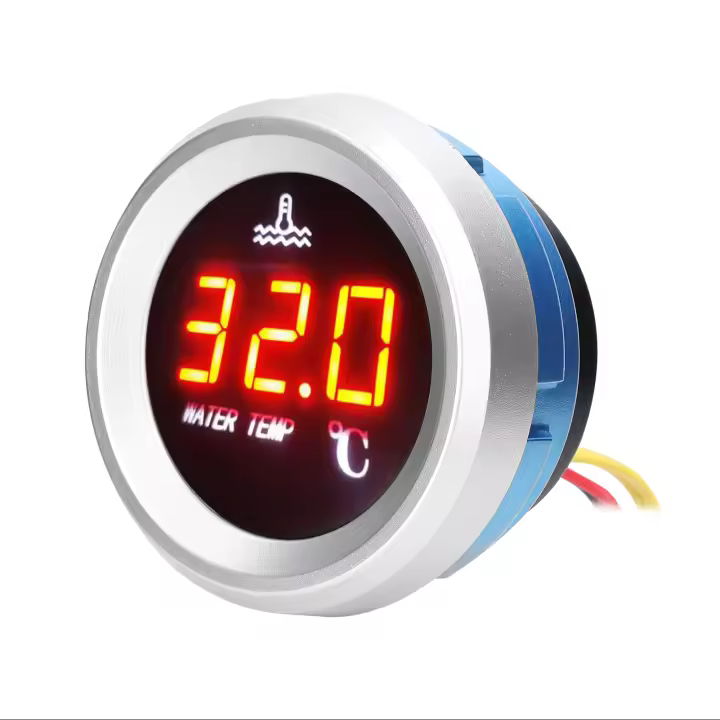 Gauge De Temperatura De Agua 52mm Para Coche Muestra Digital Con Sensor De Temperatura Y Alarma Pantalla LED 9-36V - 1