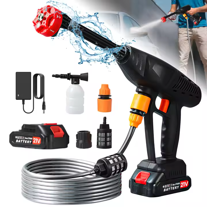 Pistola Hidrolimpiadora Inalámbrica 300W 30BAR - Portátil, Alta Presión, 40 Min Autonomía, IPX5 para Coche/Moto/Bicicleta ¡OFERTA! Envío 24h GRATIS - 1