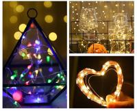 Luces De Navidad LED En Hilo De Cobre Fairy Lights Guirnalda 2M 5M 10M Con Pilas Incluidas Para Decoración De Habitación Jardín Fiesta Boda - details 13