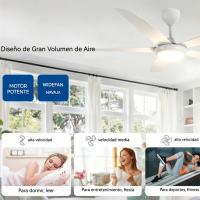 Ventilador de techo WOOX 40" 2 en 1 con luz LED, control remoto, 5 aspas ABS, 6 velocidades, temporizador, reversa, luz cálida/fría regulable, ideal para dormir, estudiar y cuidar niños - details 2