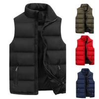 Chaqueta Sin Mangas De Talla Grande Para Hombre En Color Sólido Con Bolsillos Cálida Chaleco De Cashmere Y Poliéster Para Uso Diario En Otoño E Invierno - details 6