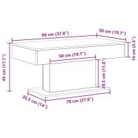 Mesa de Café vidaXL Negra Roble 96x50x45 cm Madera - details 7