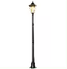 Lámpara solar para exteriores Outsunny, lámpara de jardín, lámpara de pie clásica, lámpara de pie LED de aluminio resistente al agua, sensor de movimiento PIR activado, brillo ajustable, color negro - 1