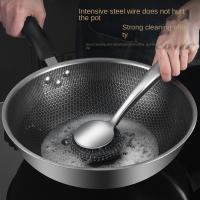 Cepillo De Limpieza Para Olla De Acero Inoxidable 304 Con Mango Longitudinal Desmontable Para Uso Doméstico Y Cocina - details 1