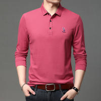 Camisa Polo Casual Para Hombres Con Bordado Manga Larga Color Sólido Moda Top Antiarrugas Para Verano - details 5