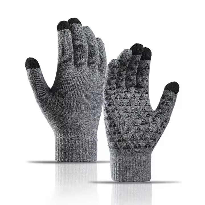Guantes InvAierno Hombre Mujer - Guantes Termicos Táctiles de Punto Antideslizante para Conducir Moto Cycling Correr Deporte, Puño Elástico - 1