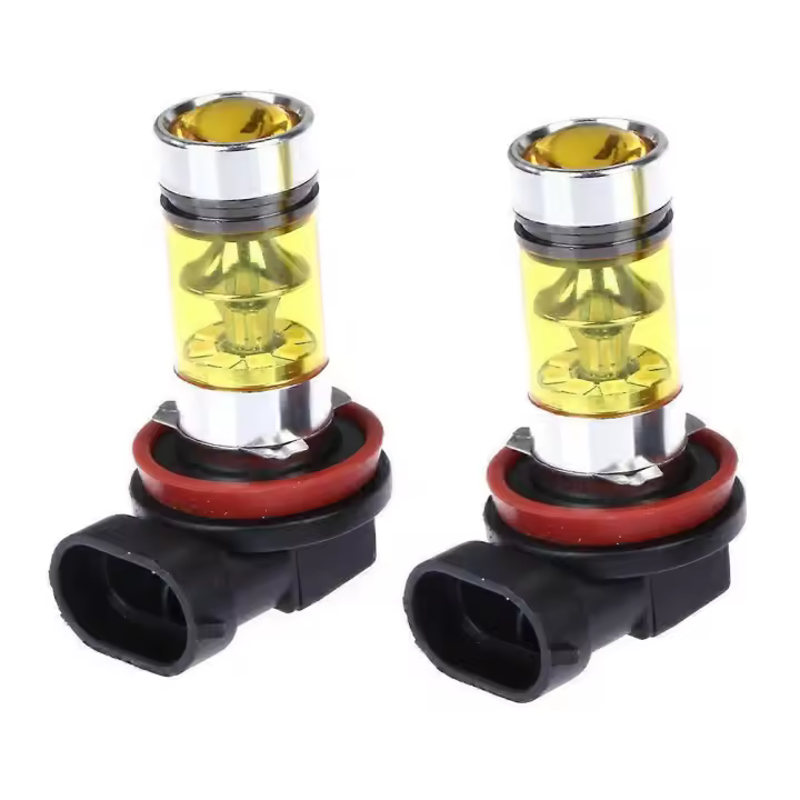 2 x Alta Luces LED 100W H8 H11 Amarillo Luz de Niebla 2828 20led lámpara faro - 1