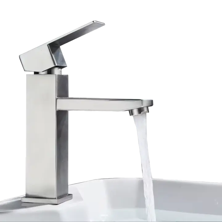 Vicyol S&D Grifo Lavabo Acero Inoxidable 304 Mate Cuadrado Monomando - 1