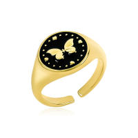 Encanto Anillo de lazo para mujer, estilo elegante, chapado en cobre de 14 quilates, con flor. - details 24