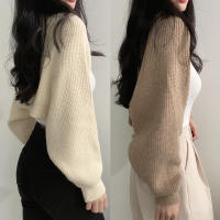 Cardigan De Mujer Elegante De Color Sólido Con Manga Larga Tejido En Nudo Chal Ultra Corto Para Otoño Chaqueta Moda Cuello Mandarín Ajuste Regular - details 15
