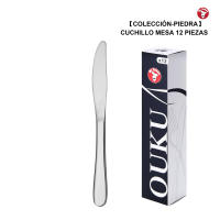 Mr.Spoon Serie Piedra 12 Piezas 48 Piezas 240 Piezas económico,Acero inoxidable 13/0,Cuchillo mesa,Largo 227mm grosor 5mm,Cubiertos mango monobloque,Aptos para lavavajillas,Caja Envase Ecológico,Para Casa,Hotel,Restaurante 60102 - details 1