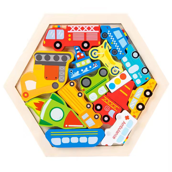 Juguetes Educativos Montessori Para Niños Bloques Temáticos De Madera Creativos Y Tridimensionales Para Conocer Colores Y Formas - 1