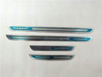 4PCS/Lot Placa De Entrada Ultrafina De Acero Inoxidable Para Volkswagen Passat B7 Cubierta De Pedal Para Puerta Del Coche - details 0