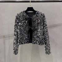 Blusa Larga De Manga Con Lentejuelas Para Mujer Estilo Europeo Y Americano Para Fiestas Y Banquetes Primavera/Otoño - details 1