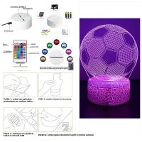 Lámpara De Noche LED 3D De Fútbol Ilusión Infantil Bola De Fútbol Táctil Decoración Para Habitación De Niños Regalo Luz De Mesa - details 12