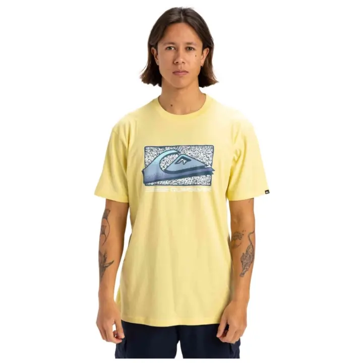 Camiseta de Manga Corta Quiksilver Retro Fade para hombre en color amarillo - 1