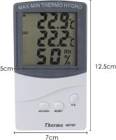 Termómetro igrómetro portátil para interiores con Pantalla LCD para montaje en Pantalla o esritorio con 2 sensores - details 0