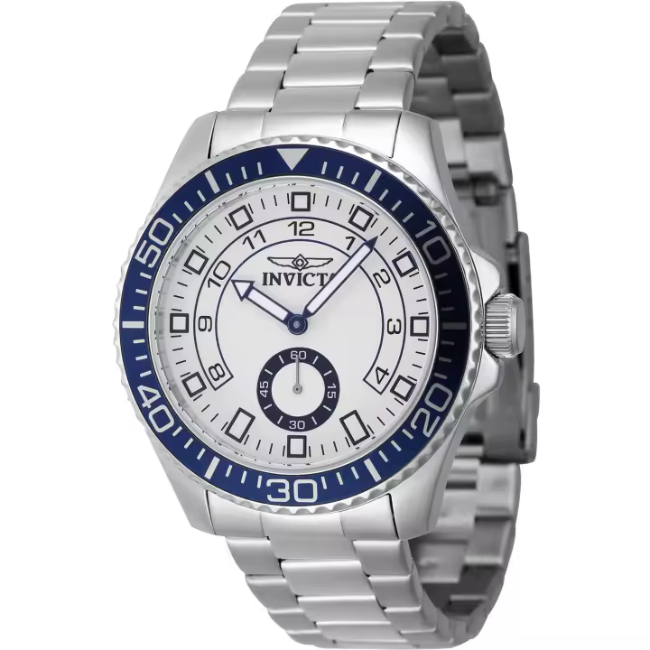 Reloj de pulsera Invicta Pro Diver - 47124 correa color: Gris plata Dial Latón Blanco Hombre - 1