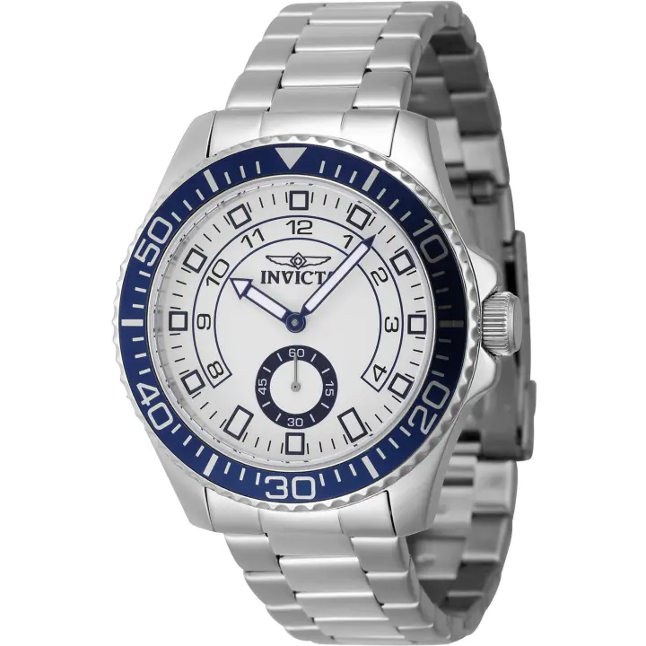 Reloj de pulsera Invicta Pro Diver - 47124 correa color: Gris plata Dial Latón Blanco Hombre - 1