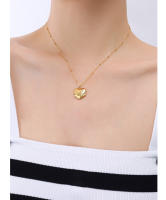 Encanto Metal chapado en oro , joyería de moda, colgante de abrazo de corazón de acero inoxidable,Collar de amor de , cadena hasta la clavícula, collar de Color dorado de 18 quilates para mujer, regalo de joyería de moda - details 4