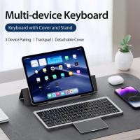 Teclado Bluetooth Rechargeable Con Touchpad Y Estuche De Cuero Compatible Con Multi-dispositivos Wireless Bluetooth 5.2 Para Tablet Y Laptop - details 3