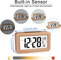 Reloj despertador digital de Madera fácil de configurar, temperatures, retroiluminación y función de Repetición - details 2