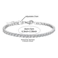 Pulsera De Tenis Ajustable En Plata De Ley 925 Con 4.4 Carrats De Moissanita Diseño De Moda Y Lujo Para Dama - details 3