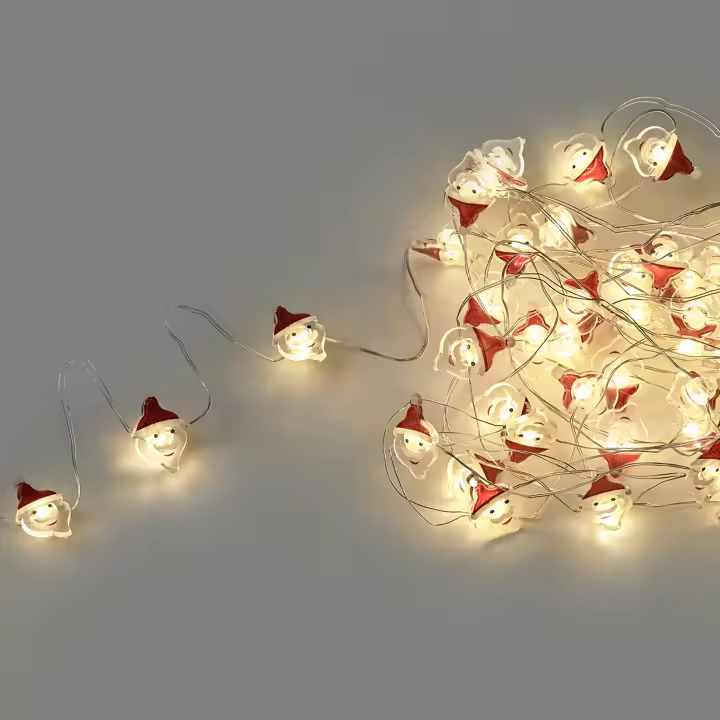 SANCO STORE - MAURER Guirnalda Luces Navidad A Pilas 50 Leds Papa Noel. Luz Calida Uso Interno IP20 - 1