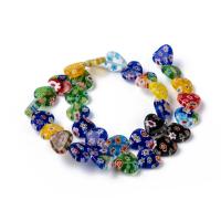 1Hilo De 33 Piezas De Contas De Vidrio Millefiori Hechas a Mano En Forma De Corazón Coloridas 12x12x3.5mm Agujero: 1mm 13.7 Pulgadas - details 1