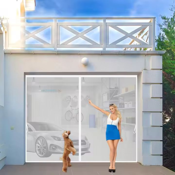 Cortina Mosquitera Para Puertas, 70 x 190 cm Plegable Puerta De Pantalla Magnética Cierre Automático, Que Evita El Paso de Insectos Fácil de Instalar Blanco - 1