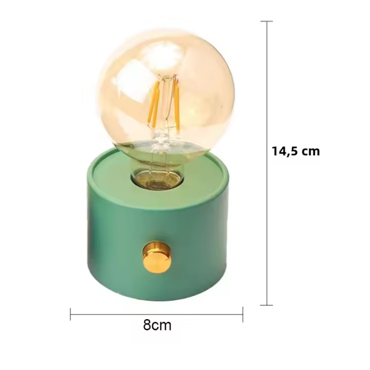 Lámpara Nocturna LED En Forma De Bulbo Retro Iluminación Para Dormitorio Y Corredor Batería Incluida Para Oficina Y Habitación De Bebé - 1