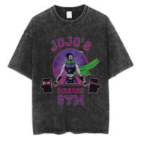 Camiseta Vintage Lavada Para Hombre Verano Estilo Hip Hop Streetwear Impresión Anime JoJo Bizarre Adventure Algodón Casual Manga Corto - details 1