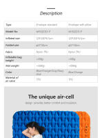 Manta De Camping Naturehike Ultraligera Doble Inflable Para Exterior Plegable Seda De Sueño Para Viaje En Coche - details 1