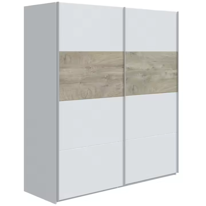 Miroytengo Armario Grande Dormitorio con Puertas Correderas Color Blanco Artik y Roble Alaska 200x180x60 - 1