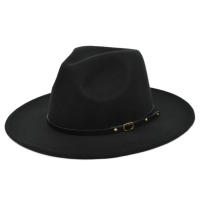 Sombrero De Vaquero Para Hombre Estilo Vintage Color Sólido Broche Ancho Moda Viaje Fiestas De Iglesia Sombrero De Paja Jazz - details 5