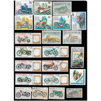 Colección De 44 PCS De Estampillas De Motocicleta Sin Usar Con Marca De Posta En Diferentes Temas Para Amantes Del Papel Y Coleccionistas - details 1