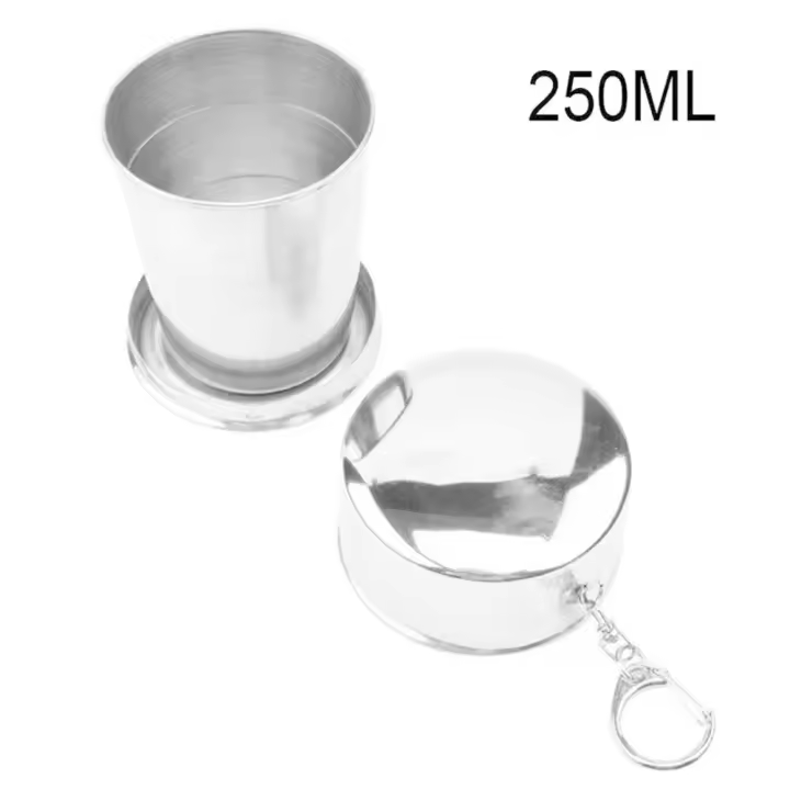 Taza Telescopio Plegable Portátil Para Viajes Y Exteriores De Acero Inoxidable Copo De Nieve Reutilizable - 1