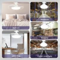 Ventilador de techo con luz, 15" regulable, 3 temperaturas de luz, control remoto y aplicación, aspas retráctiles, 4 velocidades, control remoto, función de memoria, temporizador, IP20 resistente al agua (con base) - details 4