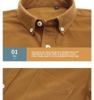 Camisa Larga Para Hombre Córdón Casual Otoño Invierno Color Sólido Cómodo Suave Moda Simplicidad Algodón Estilo Casual Cuello Cuadrado Botones Sencillos - details 3