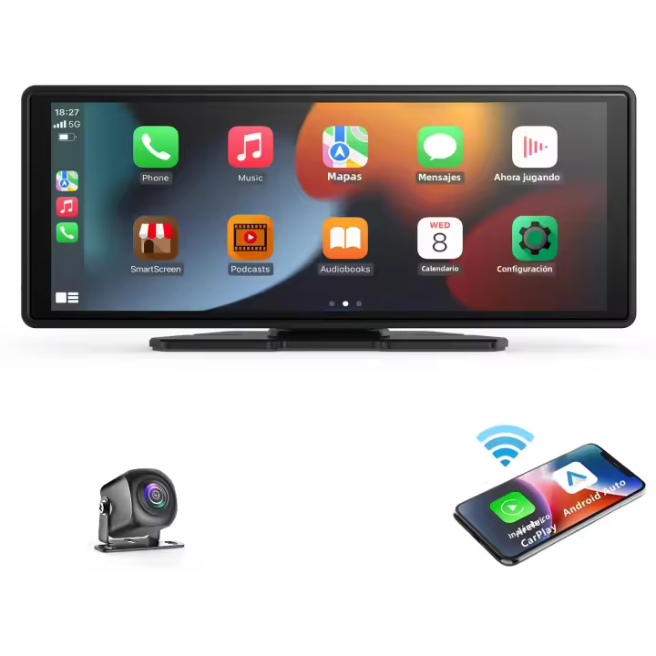 Universal Portable Carplay Para Pantalla De Coche Con Android Auto Y Carplay Sin Cable Resolución 1600x600 Pantalla Táctil De 2.5'' - 1