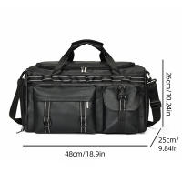 Bolsa De Viaje PU Para Hombres Y Mujeres Bolsa De Gimnasio Deportiva De Senderismo Exterior Con Zapatillas Gran Capacidad Separador Seco Y Humedo Para Yoga Y Fitness - details 0