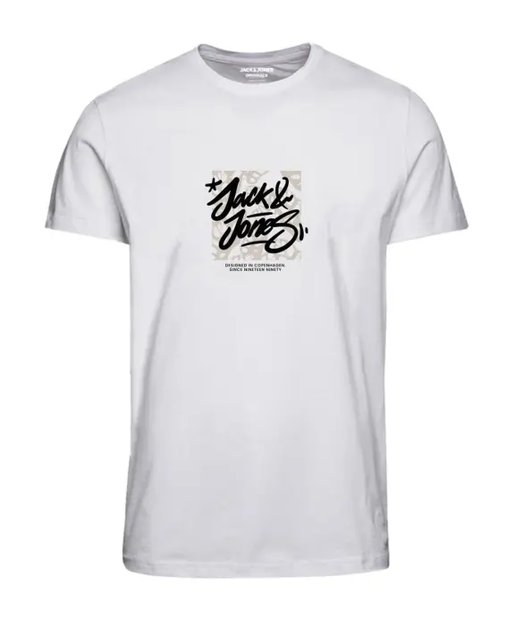 Jack & Jones Jorsequoia Tee Ss Crew Neck 1 Fst 12258061 Bright White - 1