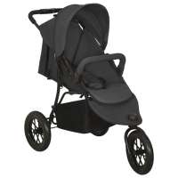 vidaXL Cochecito de bebé de acero gris antracita - details 0