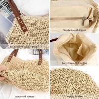 Bolso de Playa de Paja para Mujer with Cremallera - Estilo Vintage y Hecho a Mano - details 1