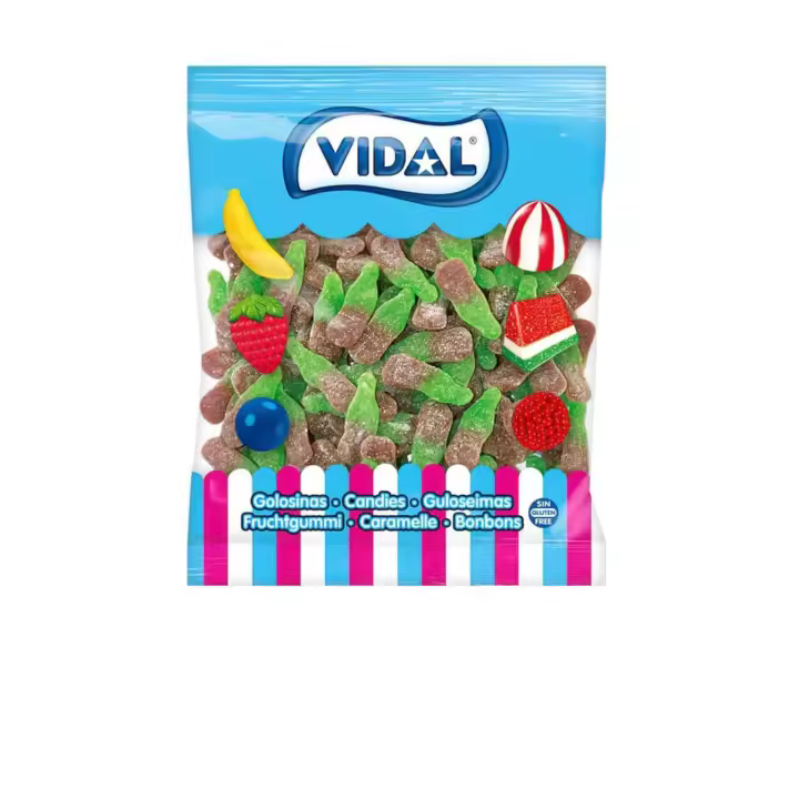 Vidal Golosinas. Botellas Cola azúcar. Bolsa de 1,5kg - 1