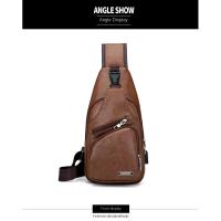 Nueva Bandolera Para Hombre Con USB Gran Capacidad De Carga Portátil Deportes Al Aire Libre Bandolera Diagonal PU Con Cierre De Cremallera - details 12