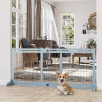 PawHut Barrera de Seguridad para Perrros de Madera Extensible con Pies de Soporte Valla Protección Mascotas Cachorros para Puerta Escalera Pasillo 104-183x36x69 cm - details 1