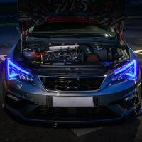 Placa De DRL Angel Eye Roja Y Amarilla Para Seat Leon ST FR Facelift Cupra Faros LED Luz Diurna Universal 12V 5F0941475A - details 4